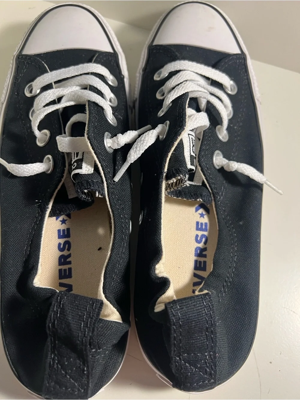 Converse Kids Black Low Top Canvas Sneakers with White Accents